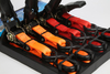 Hangable 4 pack 1in x 15ft tie down ratchet straps set with wired J hooks