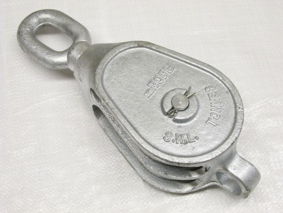 Malleable Single/double/Triple Wheel Pulley Blocks with Swivel hook and catch(Swivel Oval Eye)