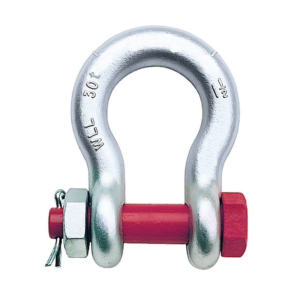 US Type High Tensile Forged Anchor bow Shackle with safety bolt G2130 for truck